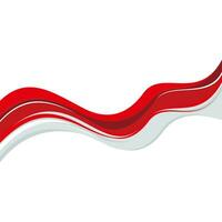 abstrakt indonesien flagga illustration mall vektor, röd och vit vågig form vektor
