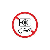 Anti Korruption Kampagne, Nein Korruption Symbol mit rot verboten Zeichen isoliert auf Weiß Hintergrund vektor