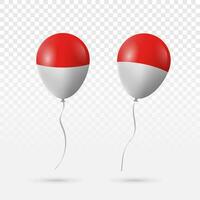 realistisk indonesien flagga ballong illustration vektor