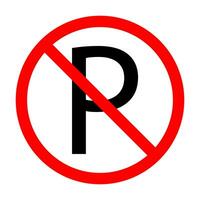 Nein Parkplatz Symbol Vektor eben Symbol. verboten Zeichen isoliert auf Weiß hintergrund.illustration