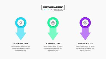 modern Vektor Pfeil Infografik Design mit 3 Schritte oder Optionen