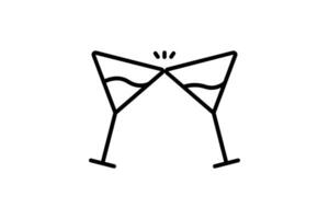 Cocktail Symbol. Symbol verbunden zu Party. Linie Symbol Stil. einfach Vektor Design editierbar