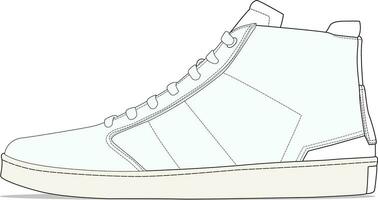 Hallo oben Sneaker Basic Design Vektor Illustration Seite Aussicht