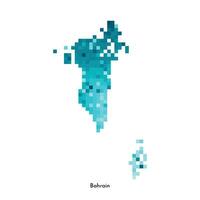 Vektor isoliert geometrisch Illustration mit vereinfacht eisig Blau Silhouette von Bahrain Karte. Pixel Kunst Stil zum nft Vorlage. gepunktet Logo mit Gradient Textur zum Design auf Weiß Hintergrund