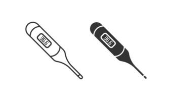 medizinisch Thermometer Symbol. elektronisch Instrument Arzt Symbol. Zeichen messend Temperatur Objekt Vektor