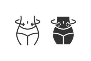weiblich Körper Abnehmen Symbol. Vektor Illustration Design.