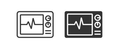 Monitor Bildschirm von ein Gesundheit Monitor Das Anzeigen ein Herz Bewertung Graph. Vektor Illustration Gestaltung.