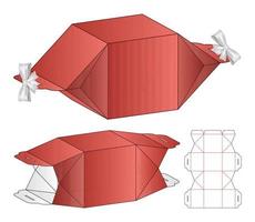 låda förpackning stansad mall design. 3d mock-up vektor