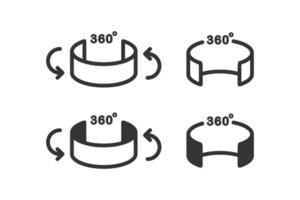 360 Grad und 3d Panorama Symbol. Vektor Illustration Design.