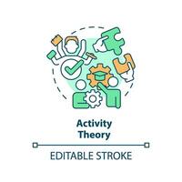 2d redigerbar Flerfärgad aktivitet teori ikon, enkel isolerat vektor, inlärning teorier tunn linje illustration. vektor