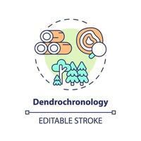 2d editierbar Mehrfarbig Dendrochronologie Symbol, einfach isoliert Vektor, Klima Metriken dünn Linie Illustration. vektor