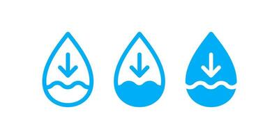 niedrig Wasser liefern Niveau Symbol. Vektor Illustration Design.