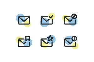 Mail Symbole Satz. Briefumschlag Illustration Symbol. Sozial Email Vektor