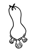 Muscheln Schmuck. Sommer- Ferien Attribut Gekritzel Clip Art isoliert auf Weiß. Hand gezeichnet Vektor Illustration im Gravur Stil.