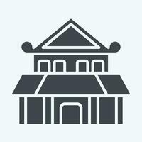 ikon ninja hus. relaterad till ninja symbol. glyf stil. enkel design redigerbar. enkel illustration vektor