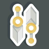 klistermärke kniv. relaterad till ninja symbol. enkel design redigerbar. enkel illustration vektor