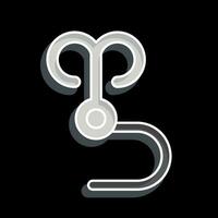Symbol Seil Haken. verbunden zu Ninja Symbol. glänzend Stil. einfach Design editierbar. einfach Illustration vektor