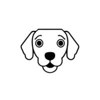 hund huvud ikon, hund ansikte tecken, hund ansikte ikon i linje konst, vektor grafik.