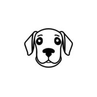 hund huvud ikon, hund ansikte tecken, hund ansikte ikon i linje konst, vektor grafik.