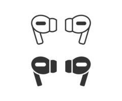 Paar von kabellos Ohrhörer Kopfhörer Symbol. Vektor Illustration Gestaltung.