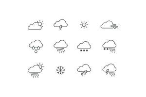 Wetter Symbol Satz. Prognose Wetter Illustration Symbol. Zeichen Klima Vektor