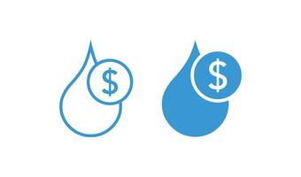 fallen und Dollar Symbol. Wasser ist Geld Vektor