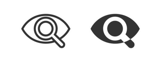 förhandsvisning ikon. forskning illustration symbol. tecken öga och lins vektor