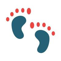 Baby Füße Glyphe zwei Farbe Symbol Design vektor