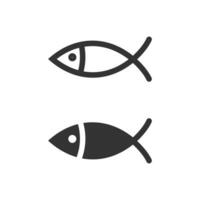 fisk ikon. logotyp skaldjur symbol. tecken hav djur- vektor. vektor
