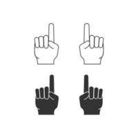 index finger av de hand ikon. uppmärksamhet symbol. tecken pekare vektor platt.