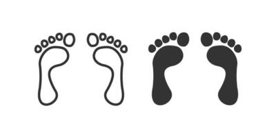 Mensch Fuß barfuß Symbol. Fußabdruck Menschen Symbol. Zeichen Schritt barfuß Vetor. vektor