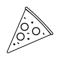 skiva av pizza ikon. pizzeria symbol. utsökt mat vektor bild.