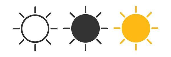 Sonne Symbol. Netz Objekt Symbol. Zeichen Solar- Vektor. vektor