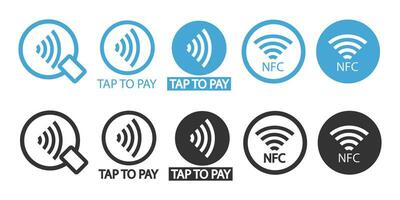 Zahlen zu zahlen, nfc Symbol. kontaktlos Zahlung Symbol. Zeichen Telefon Anerkennung Karte Vektor. vektor