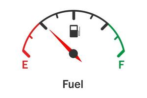 bränsle mätare ikon. meter full tank bil symbol. tecken indikator ringa instrumentbräda bensin vektor. vektor