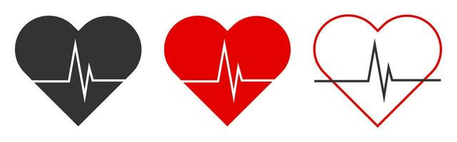 hjärtslag ikon. puls hjärta symbol. tecken kardiogram vektor. vektor