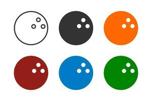farbig Bowling Ball Symbol. Spiel Objekt Symbol. Zeichen Hobby Vektor. vektor