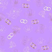 Hochzeit floristische Vektor nahtlose Muster mit Blumen und Ringen. für Geschenkpapier, Einladungen und Grüße