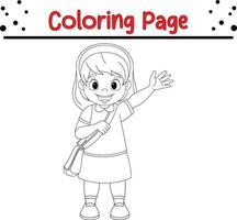 komisch wenig Mädchen Färbung Buch Seite vektor