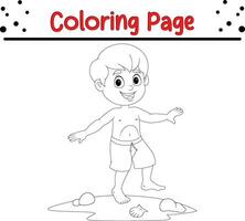komisch wenig Junge Färbung Buch Seite vektor