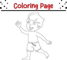 komisch wenig Junge Färbung Buch Seite vektor