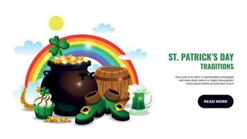 Patricks Day Traditionen Banner vektor