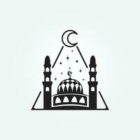 Moschee-Logo, muslimische Logo-Vektor-Illustration-Design-Grafik, Vintage-Logo vektor