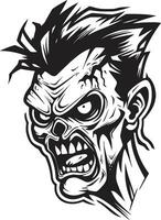 kadaver zombie emblem maskot vektor skrämmande maskot zombie vektor ikon