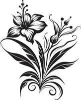 tropisch Eleganz schwarz Vektor Symbol beschwingt Urwald blühen Vektor Design