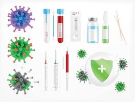 coronavirus -vaccin realistisk uppsättning vektor