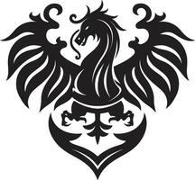 gåtfull symbol svart ikon monarkisk insignier vektor emblem