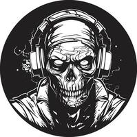leichenhaft dj Stimmung Zombie Kopfhörer Styling Zombie rhythmisch Echo stilvoll Kopfhörer Vektor