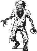 zombie utbrott hållning full kropp vektor ikon zombie grimas vektor design
