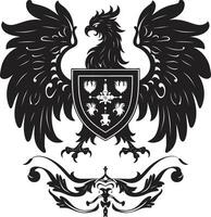utsmyckad heraldisk symbol vektor svart ikon suverän insignier svart vektor emblem